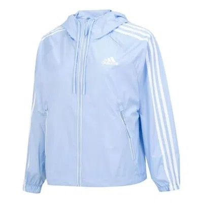 Adidas Originals (wmns) Adidas Bsc 3-stripes Wind Jackets 'blue White'