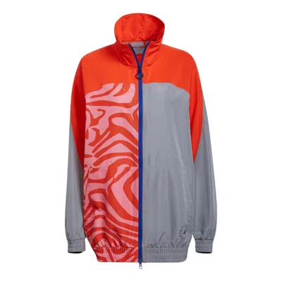 Adidas Originals (wmns) Adidas By Stella Mccartney Color Blocked Track Jacket 'orange Grey' In Multi