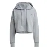 Adidas Originals (wmns) Adidas By Stella Mccartney Cropped Hooded Jacket 'grey' In Gray