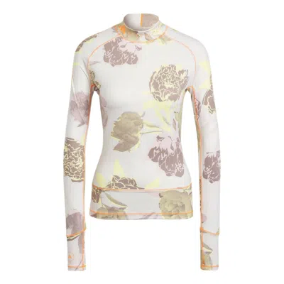 Adidas Originals (wmns) Adidas By Stella Mccartney Cropped Long-sleeve Top (asia Szing) Asia Sizing 'white' In Metallic