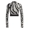 Adidas Originals (wmns) Adidas By Stella Mccartney Seamless Wolford Crop Top 'white Black' In Gray