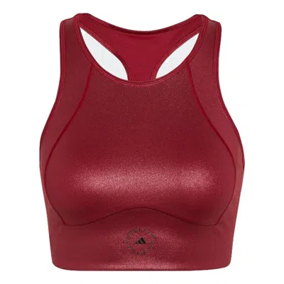 Adidas Originals (wmns) Adidas By Stella Mccartney Shiny Training Crop Top 'copper' In Burgundy
