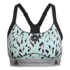 Adidas Originals (wmns) Adidas By Stella Mccartney Truepurpose Medium Support Printed Bra 'teal Black' In Green