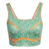 Adidas Originals (wmns) Adidas By Stella Mccartney Truepurpose Printed Crop Top 'green Orange'