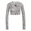 Adidas Originals (wmns) Adidas By Stella Mccartney Truestrength Long Sleeve Cropped Top 'white Black' In Multi