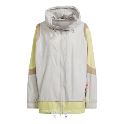 Adidas Originals (wmns) Adidas By Stella Mccartney Woven Track Top Asia Sizing 'white Yellow' In Multi