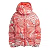 Adidas Originals (wmns) Adidas By Stella Mccartney Zip-up Padded Jacket 'orange White' In Red