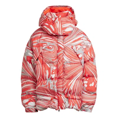 Adidas Originals (wmns) Adidas By Stella Mccartney Zip-up Padded Jacket 'orange White' In Red