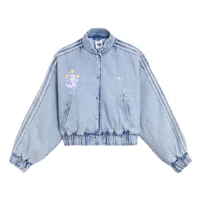 Adidas Originals (wmns) Adidas Care Bear Bomber Jacket Asia Sizing 'electric Sky' In Blue