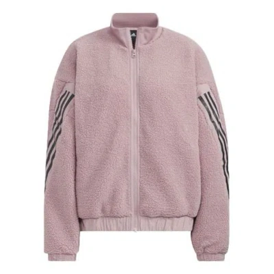 Adidas Originals (wmns) Adidas Contrasting Colors Stripe Splicing Sports Jacket Purple Pink