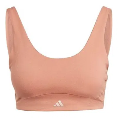 Adidas Originals (wmns) Adidas Coreflow Luxe Studio Medium-support Bra 'brown' In Animal Print