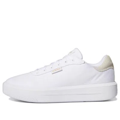 Adidas Originals (wmns) Adidas Court Platform Cln 'white Gold Metallic' In Multi