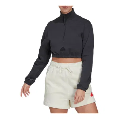Adidas Originals (wmns) Adidas Cropped Half-zip Sweatshirt 'black'