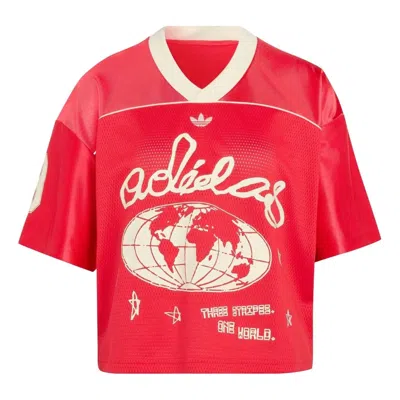 Adidas Originals Cropped Jersey In Red