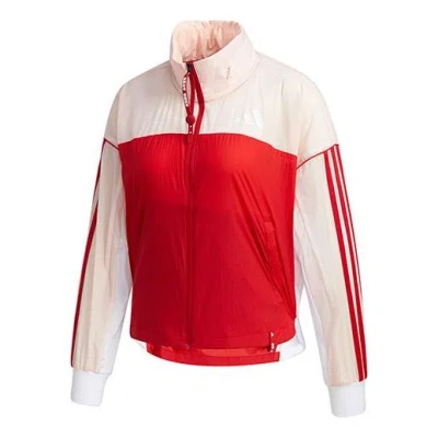 Adidas Originals (wmns) Adidas Cva Wb Colorblock Sports Jacket Red Pink Splicing In Multi