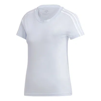 Adidas Originals (wmns) Adidas E 3s Slim Tee Sports Stylish Short Sleeve Light Blue In White