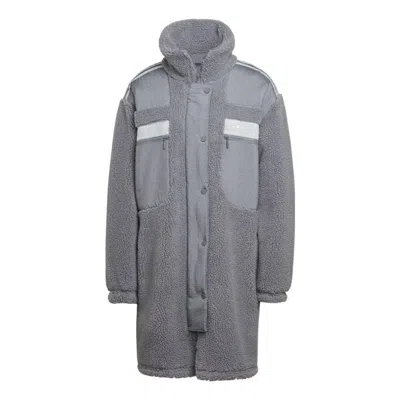 Adidas Originals (wmns) Adidas Elongated Polar Fleece Jacket 'grey' In Gray