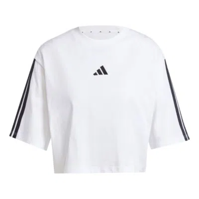 Adidas Originals (wmns) Adidas Essentials 3-stripes Cotton Loose T-shirt 'white Black'
