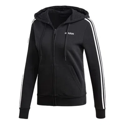 Adidas Originals (wmns) Adidas Essentials 3-stripes Fleece Hoodie Asia Sizing 'black White'