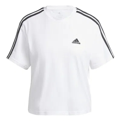 Adidas Originals (wmns) Adidas Essentials 3-stripes Single Jersey Crop Top Asia Sizing 'white'