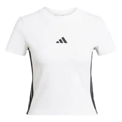 Adidas Originals (wmns) Adidas Essentials 3-stripes Slim Baby T-shirt 'white Black'