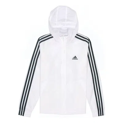 Adidas Originals (wmns) Adidas Essentials 3-stripes Windbreaker Asia Sizing 'white Black'