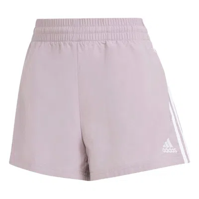Adidas Originals (wmns) Adidas Essentials 3-stripes Woven Shorts Asia Sizing 'light Mauve' In Purple