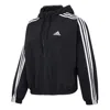 Adidas Originals (wmns) Adidas Essentials 3-stripes Woven Windbreaker Asia Sizing 'black White' In Multi