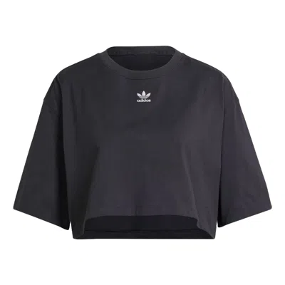Adidas Originals Womens Adidas Essentials Crop Top In Black