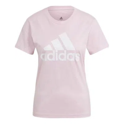 Adidas Originals (wmns) Adidas Essentials Logo T-shirt Asia Sizing 'pink White'