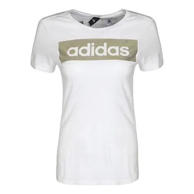 Adidas Originals (wmns) Adidas Essentials Logo T-shirt Asia Sizing 'white Gold'