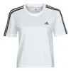Adidas Originals (wmns) Adidas Essentials Loose 3-stripes Cropped T-shirt Asia Sizing 'white Black' In Red