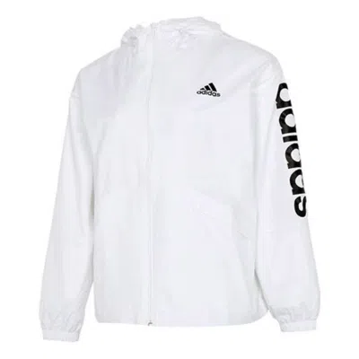 Adidas Originals (wmns) Adidas Essentials Oversize Logo Windbreaker Asia Sizing 'white Black'