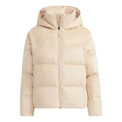 Adidas Originals (wmns) Adidas Faux Suede Puffy Down Jacket Asia Sizing 'beige' In Neutral