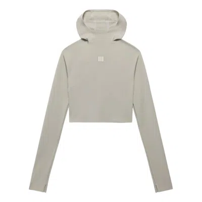 Adidas Originals (wmns) Adidas Fear Of God Athletics Base Layer Crop Hoodie 'grey' In Neutral