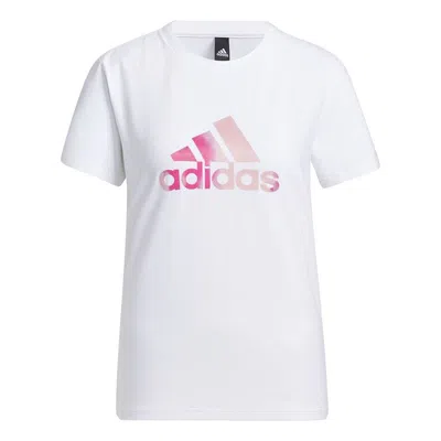 Adidas Originals (wmns) Adidas Fi Foil Tee Printing Round Neck Sports Short Sleeve White T-shirt