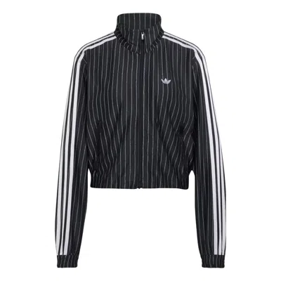 Adidas Originals (wmns) Adidas Firebird Pinstripe Track Jacket Asia Sizing 'black Silver Metallic'