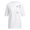 Adidas Originals (wmns) Adidas Floral Pocket T-shirt 'white Blue'