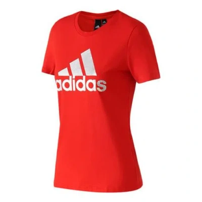 Adidas Originals (wmns) Adidas Foil Sports Stylish Round Neck Short Sleeve Red