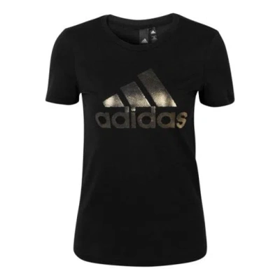 Adidas Originals (wmns) Adidas Foil T-shirt Sports Stylish Round Neck Short Sleeve Black