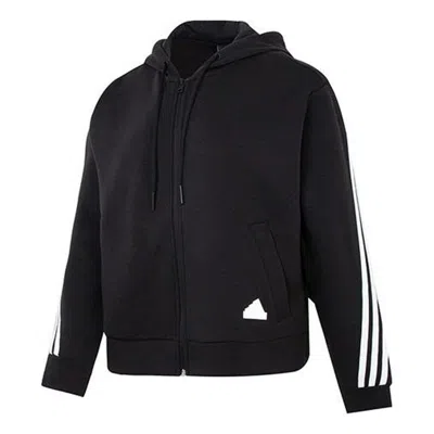 Adidas Originals (wmns) Adidas Future Icons 3-stripes Full-zip Hoodie 'black White'