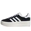 Adidas Originals Womens Core Black Gazelle Bold Brand-stripe Suede Low-top Trainers Eur 38/5 Uk