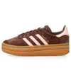 Adidas Originals Adidas Womens Icey Pink Auburn Gold Me Gazelle Bold Brand-stripe Suede Low-top Trainers