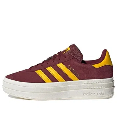 Adidas Originals (wmns) Adidas Gazelle Bold 'shadow Red Gold' In Burgundy