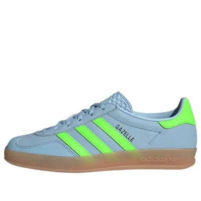 Adidas Originals (wmns) Adidas Gazelle Indoor 'clear Sky Solar Green' In Multi