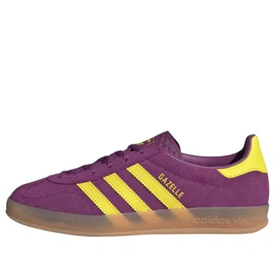Adidas Originals (wmns) Adidas Gazelle Indoor 'rich Mauve Bright Yellow' In Purple