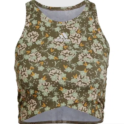 Adidas Originals (wmns) Adidas Grow Positivity Cropped Flowers Training Tank Top 'green'