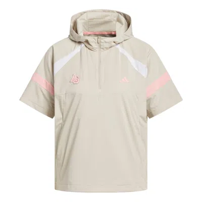 Adidas Originals (wmns) Adidas Half-zip Hooded Anorak Jacket Asia Sizing 'khaki Three' In Neutral