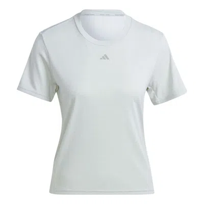 Adidas Originals (wmns) Adidas Hiit Heat.rdy Sweat-conceal Logo T-shirt 'grey' In Gray
