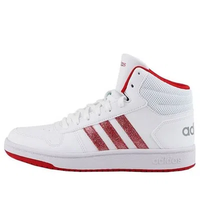 Adidas Originals (wmns) Adidas Hoops 2.0 Mid 'white Red' In Multi